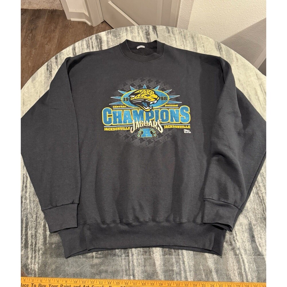 1998 Division Champion Jacksonville Jaguars Pro Player Sweatshirt 2xl Black Gold